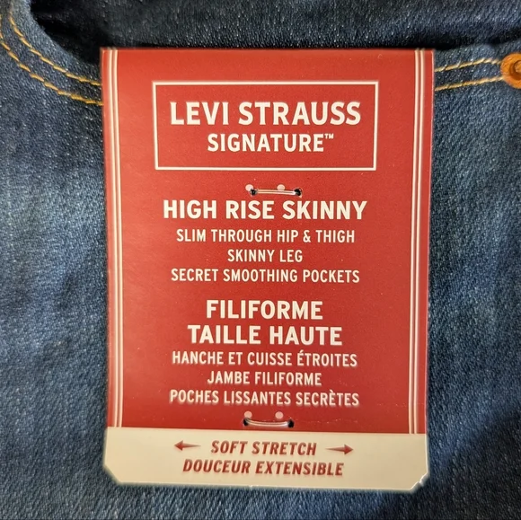 🆕 Levi's Women's Soft Stretch High Waist Skinny Jeans, Classic Dark Wash 26x30 - Picture 7 of 11